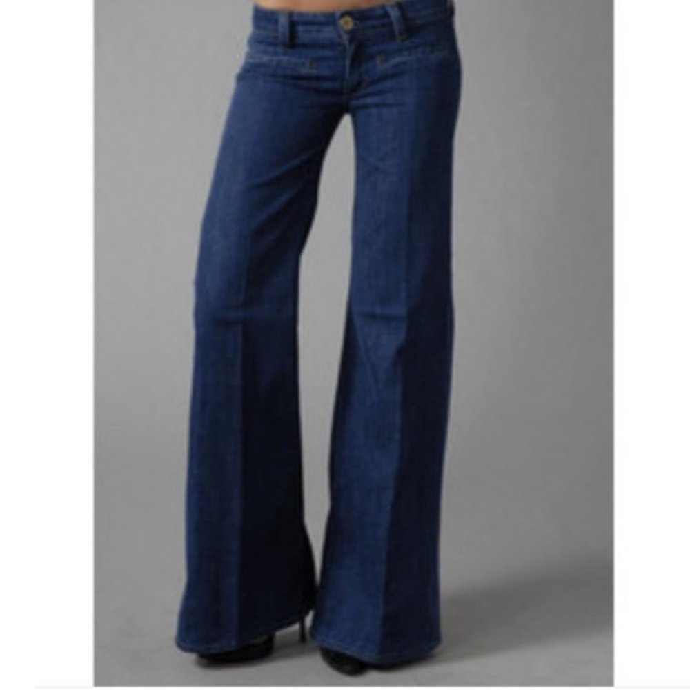 Hudson Super Wide Leg Flare Boho Flap Pocket Jeans